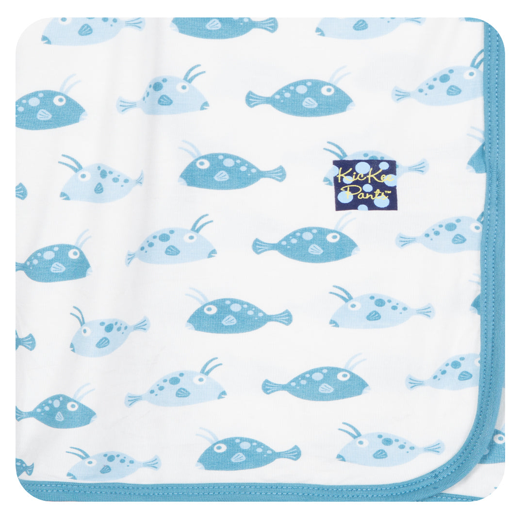 Kickee Pants Swaddle Blanket Boy Cowfish