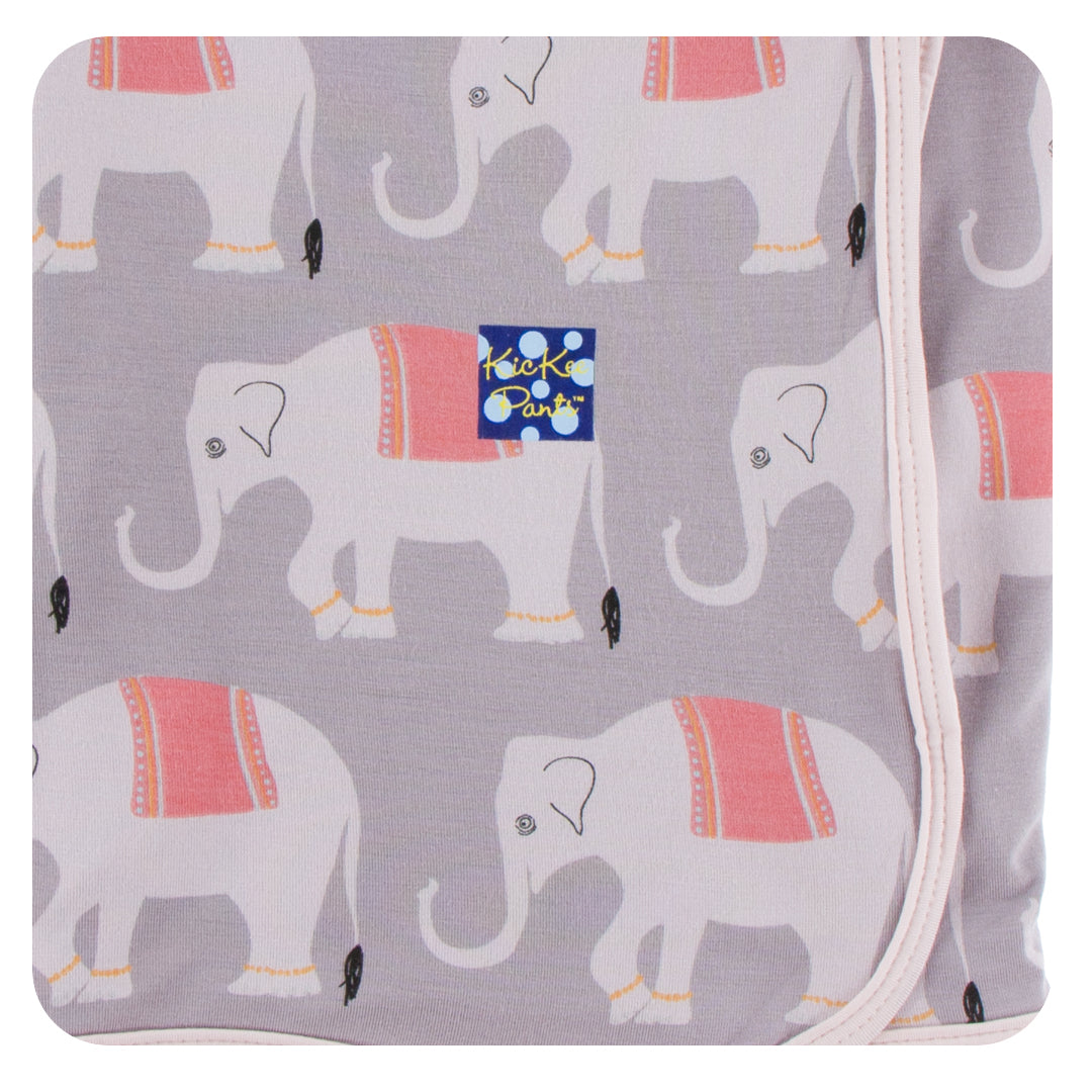 Kickee Pants Swaddle Blanket Feather Indian Elephant