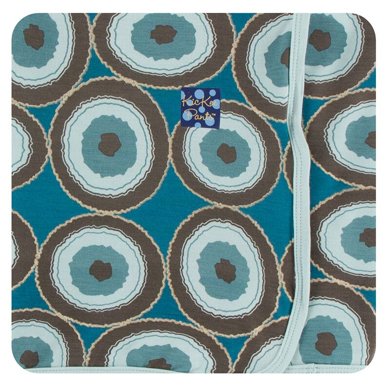 Kickee Pants Swaddle Blanket Heritage Blue Agate Slices