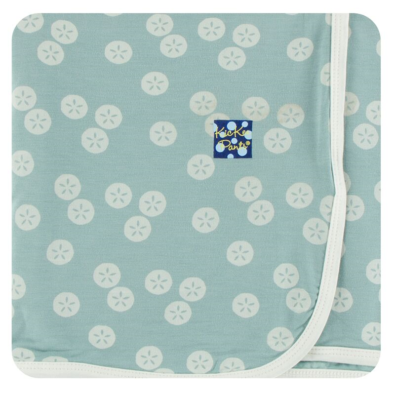 Kickee Pants Swaddle Blanket Jade Sand Dollar