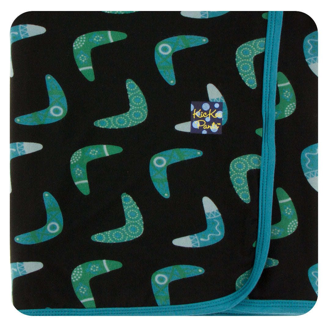 Kickee Pants Swaddle Blanket Midnight Boomerang