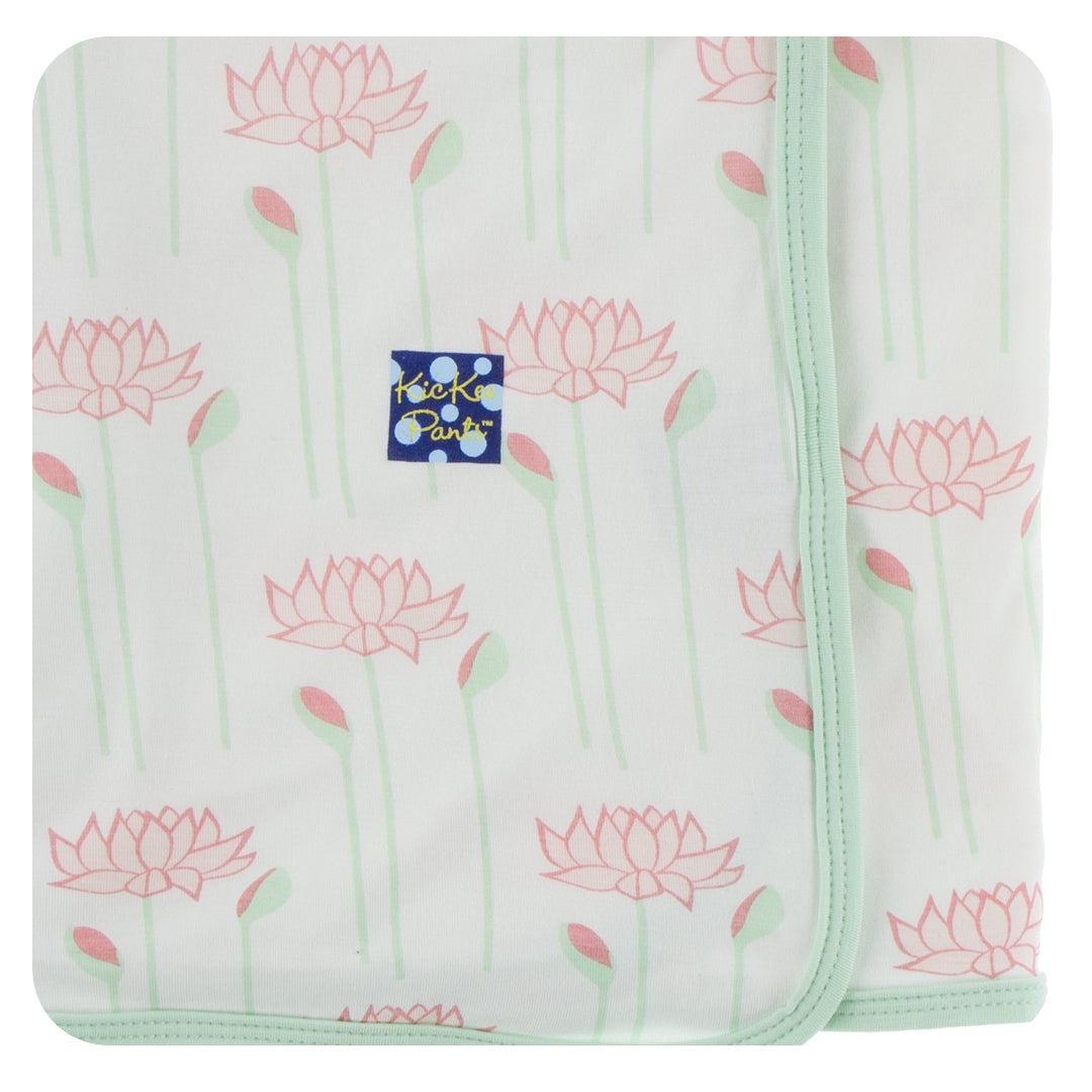Kickee Pants Swaddle Blanket Natural Lotus Flower
