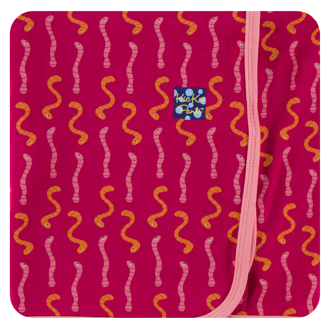 Kickee Pants Swaddle Blanket Rhododendron Worms
