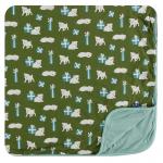 Kickee Pants Toddler Blanket Moss Puppies and Presents