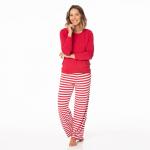 Kickee Pants Women L/S Pajama Set Candy Cane Stripe 2019