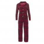 Kickee Pants Women L/S Collared Pajama Set Christmas Plaid