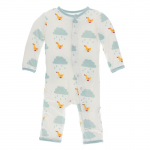 Infant Coveral w/Zipper Natural Puddle Duck