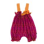 KK Gathered Romper with Bow Rhododendron Worms