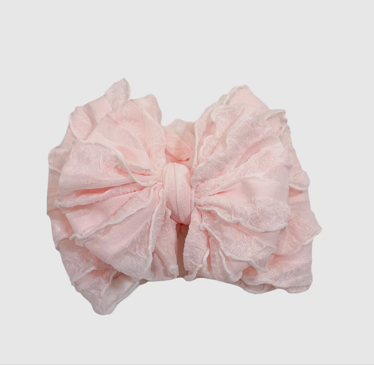 In Awe Ruffle Headband Sweet Pink