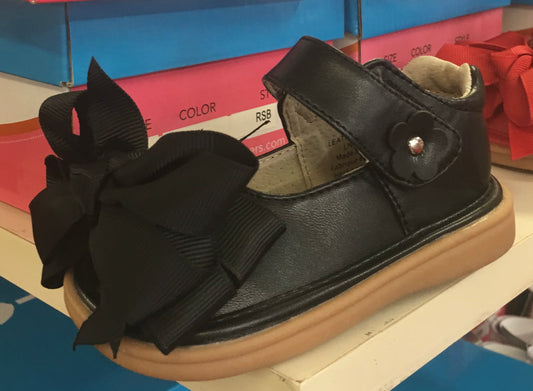 Mooshu Squeaker Trainers Mary Jane Black leather