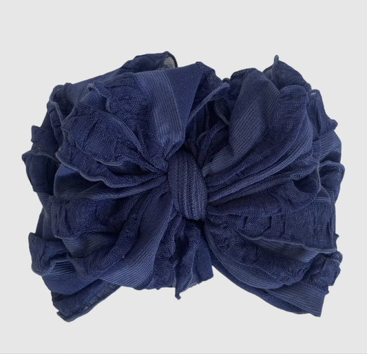 In Awe Ruffle Headband Navy