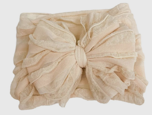 In Awe Ruffle Headband Sugar Cookie