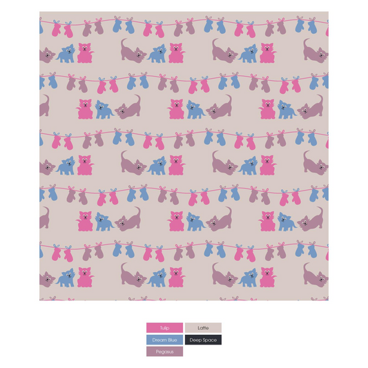 Kickee Pants Swaddle Blanket Latte 3 Little Kittens