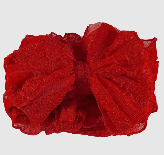 In Awe Ruffle Headband Bright Red