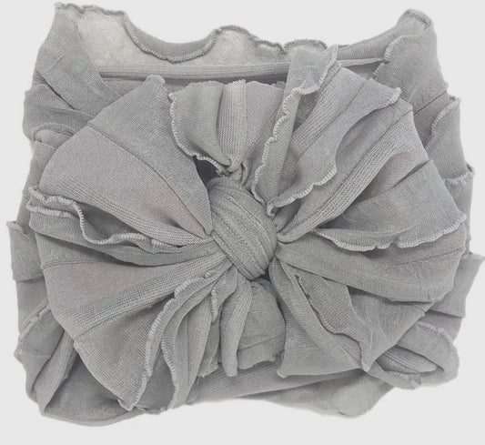 In Awe Ruffle Headband Sterling Grey
