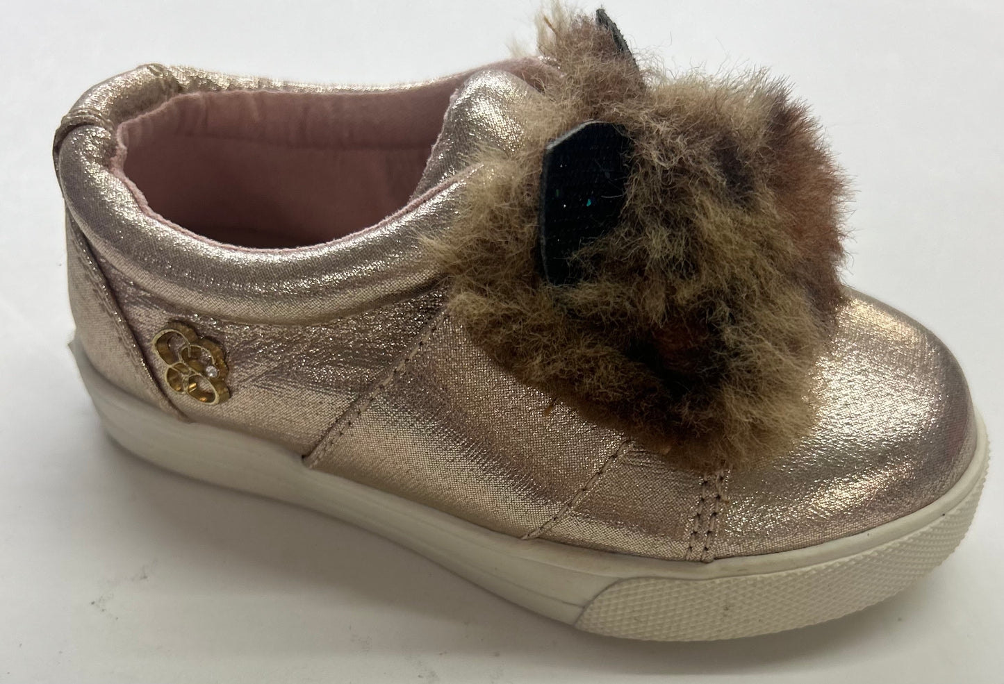 Jessica Simpson Blinx-T Gold Faux Fur Tennis Shoe