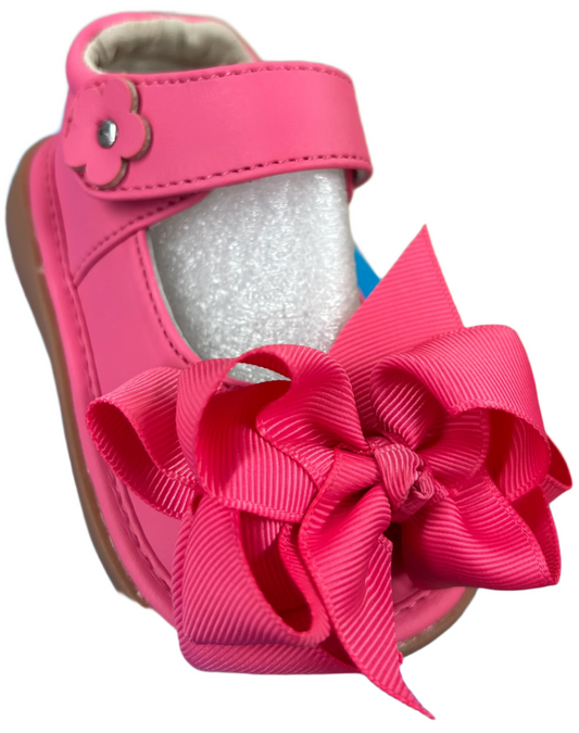 Mooshu Trainers Squeakers Mary Jane Hot Pink Leather