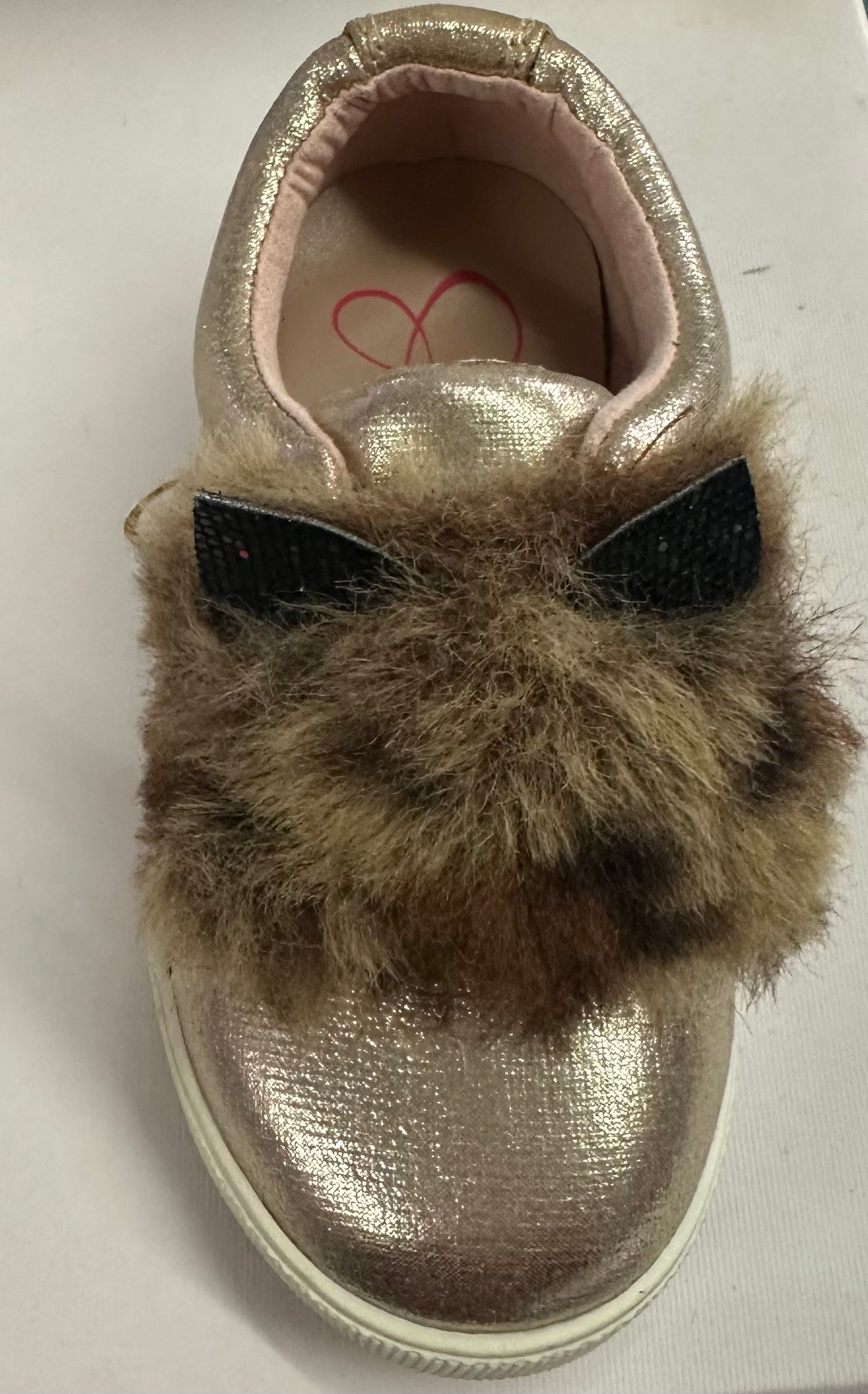 Jessica Simpson Blinx-T Gold Faux Fur Tennis Shoe