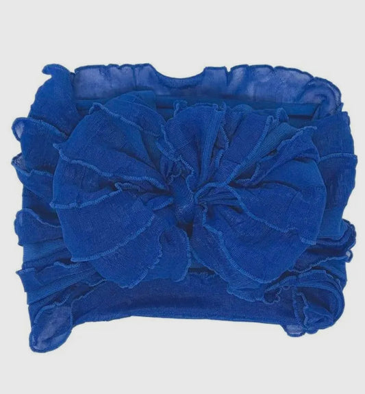 In Awe Ruffle Headband Royal Blue