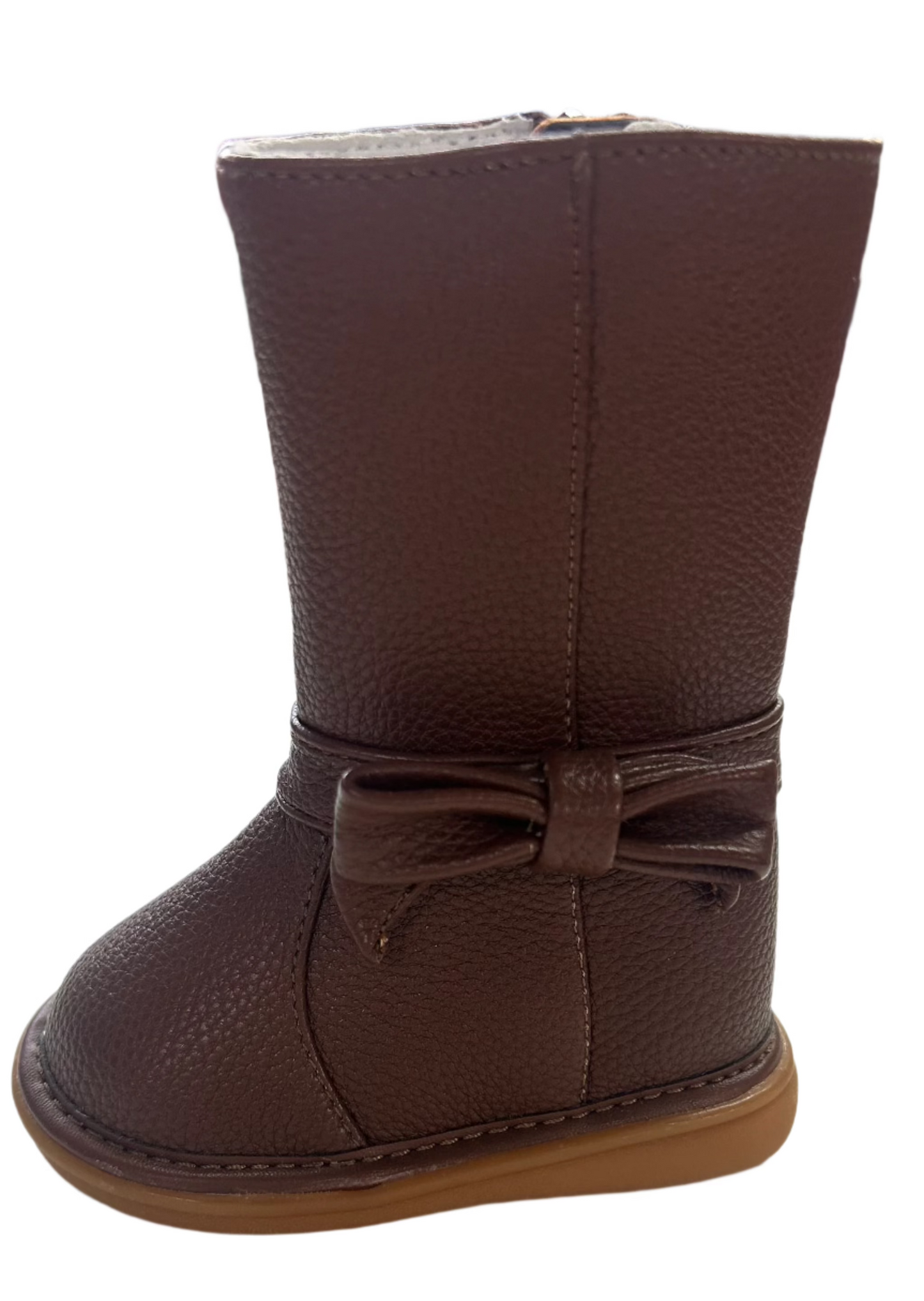 Wee Squeak Bow Boot Brown Leather