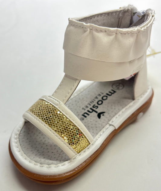Mooshu Squeaker Sandles Lucy White