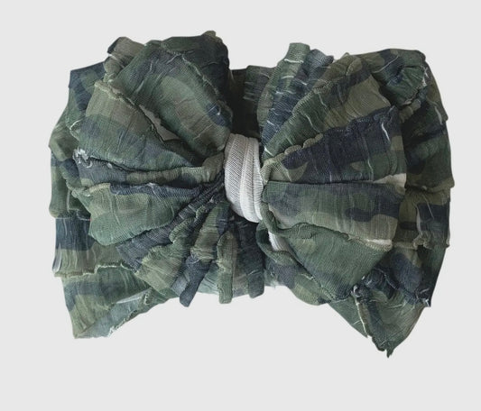 In Awe Ruffle Headband Camo
