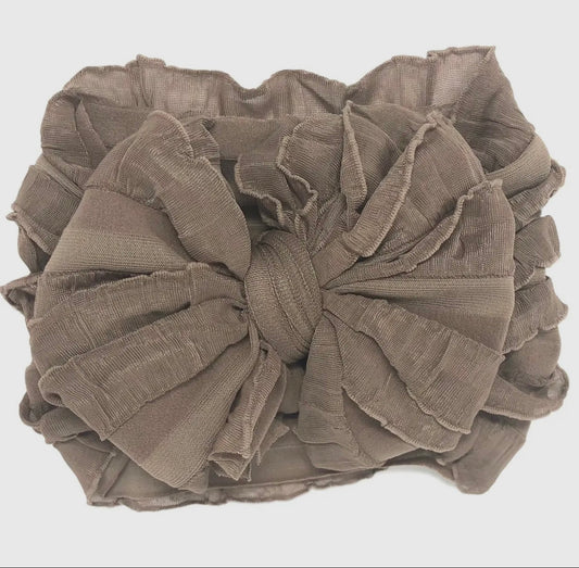 In Awe Ruffle Headband Mocha