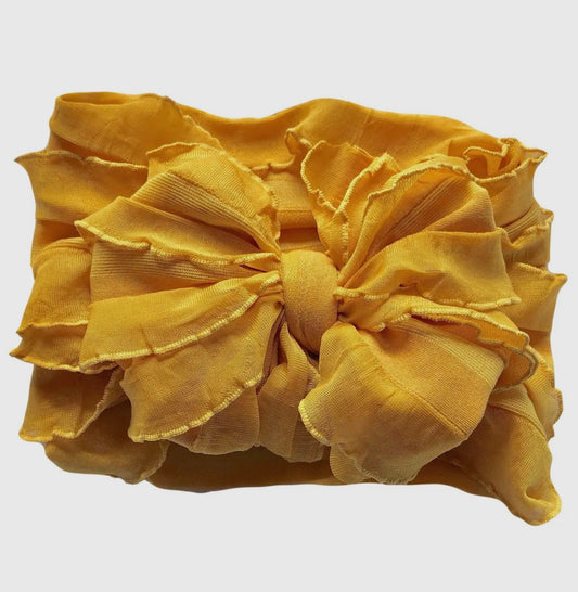 In Awe Ruffle Headband Mustard