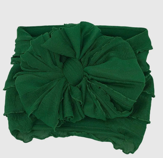 In Awe Ruffle Headband Green