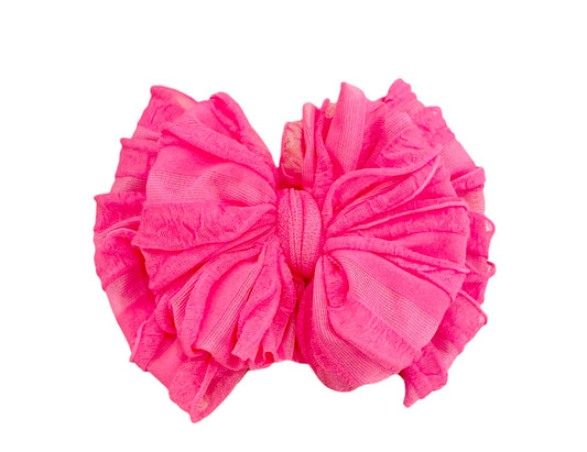 In Awe Ruffle Headband Neon Pink