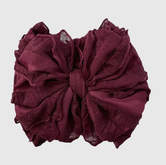 In Awe Ruffle Headband Maroon