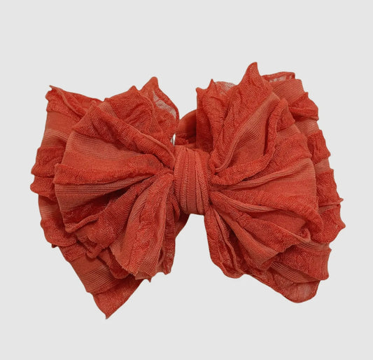 In Awe Ruffle Headband Burnt Orange