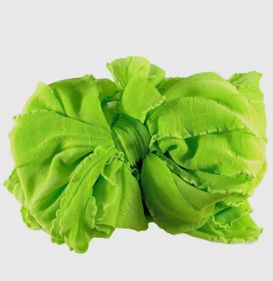 In Awe Ruffle Headband Lime