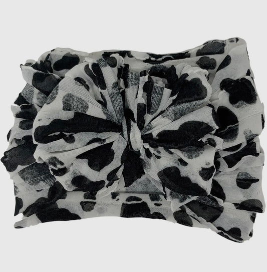 In Awe Ruffle Headband Cow