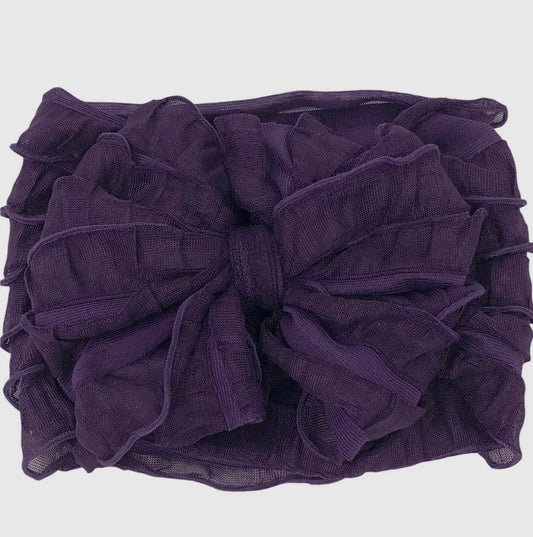 In Awe Ruffle Headband Plum
