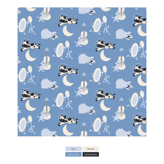 Kickee Pants Swaddle Blanket Dream Blue Hey Diddle Diddle