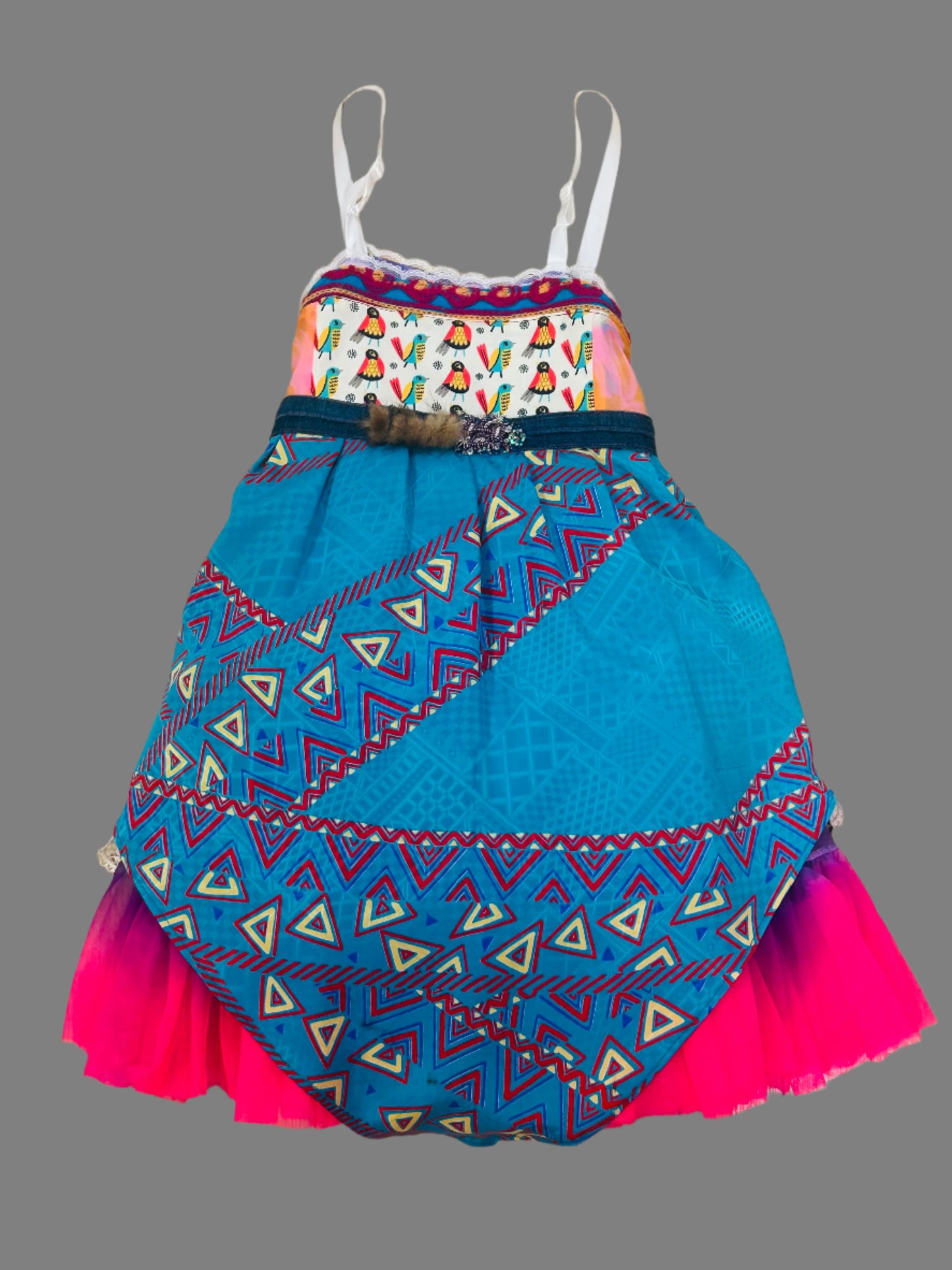 RubyPearl One-of-a-Kind Dress Hot Pink/Blue