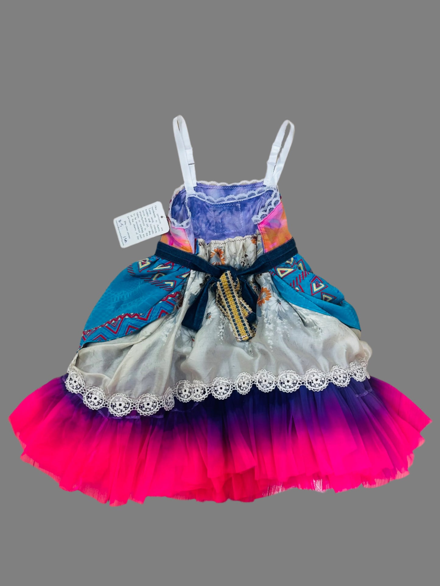 RubyPearl One-of-a-Kind Dress Hot Pink/Blue