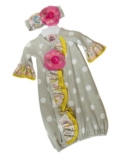 Purrfect Gray Polka Dot Gown Chloe