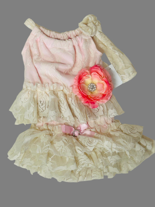 Cuddle Couture 2pc  Bloomer Set Pink Lace
