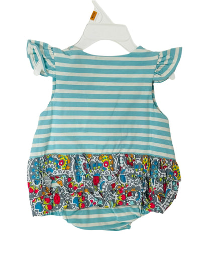 Natalie Grant Bubble Romper Blue w/Kitty