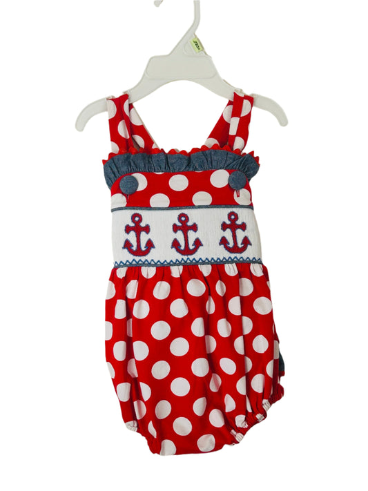 Three Sisters Bubble Romper Nautical Anchor