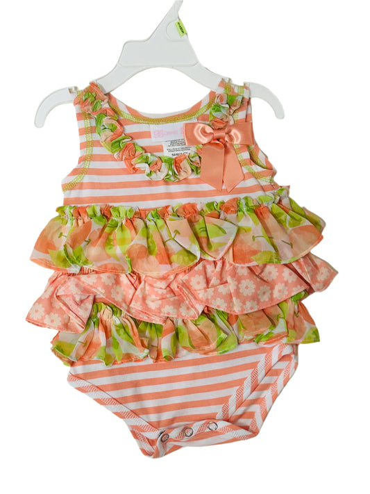 Bonnie Baby Bubble Romper Peach 4019