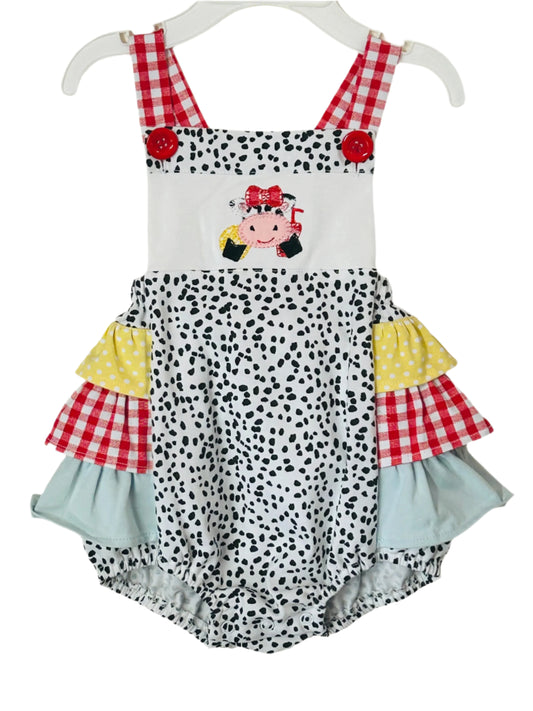 Natalie Grant Cow Bubble Romper
