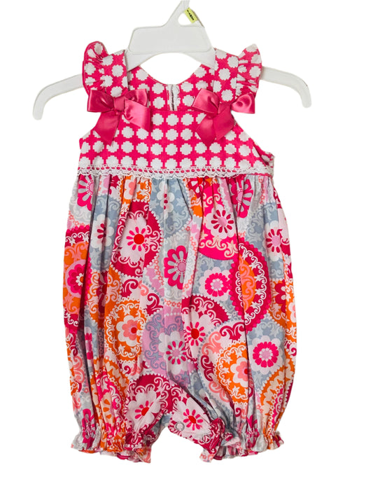 Bonnie Baby Romper Fuchsia Floral 09683