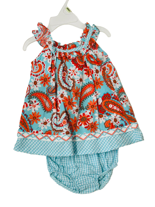 Bonnie Baby 2pc Bloomer Set Aqua/Orange 3155