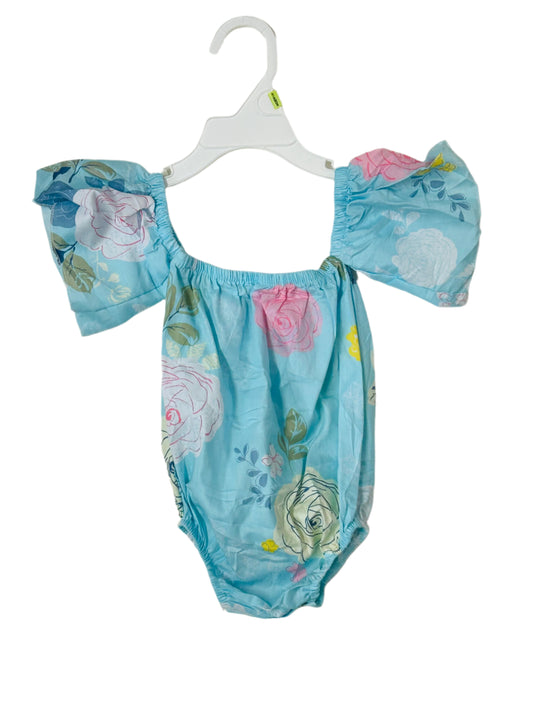 Mila & Rose Blue Floral One Piece w/Bell Sleeve