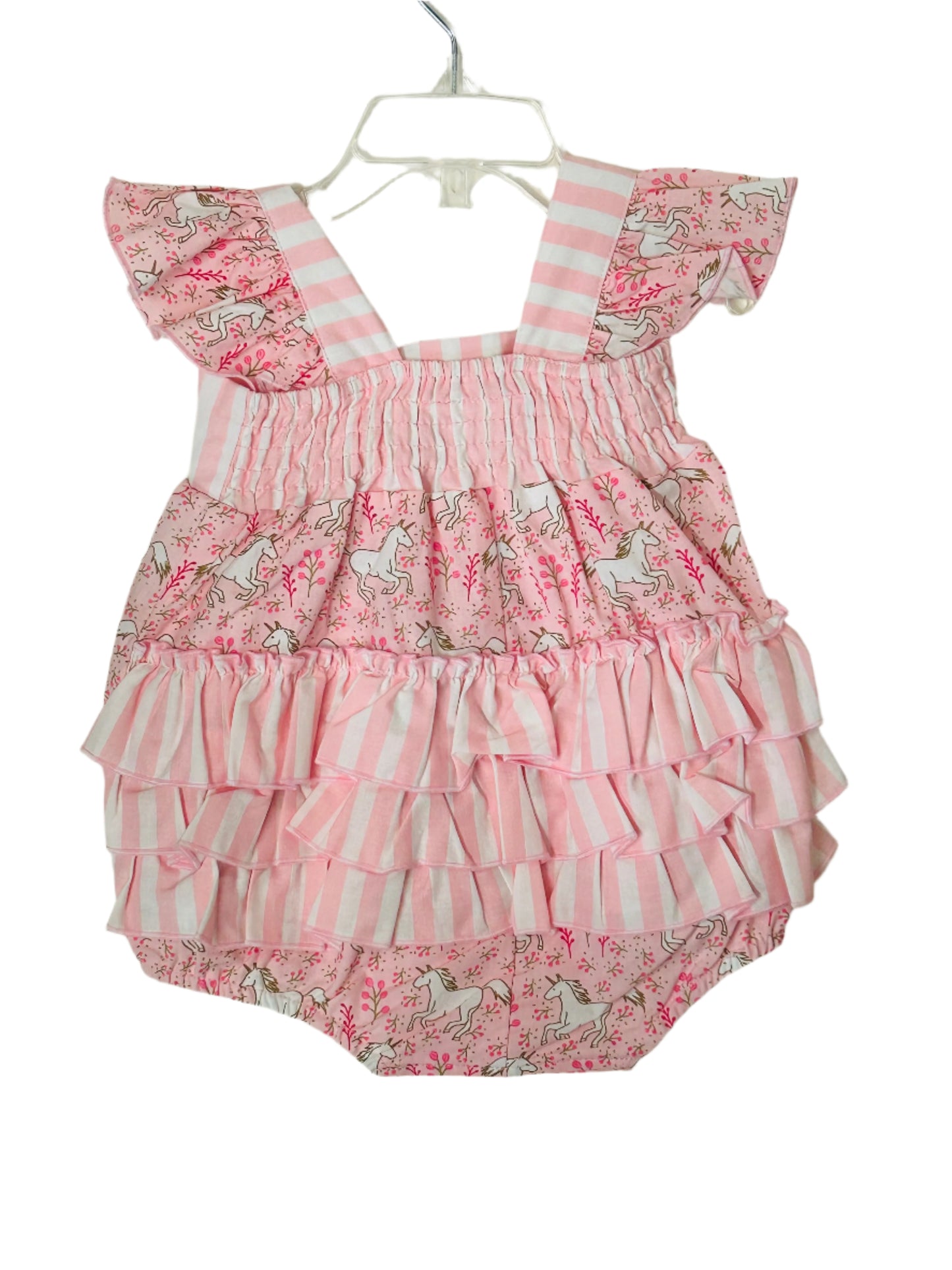 Serendipity Pink Unicorn Bubble Romper w/Matching Headband 1954