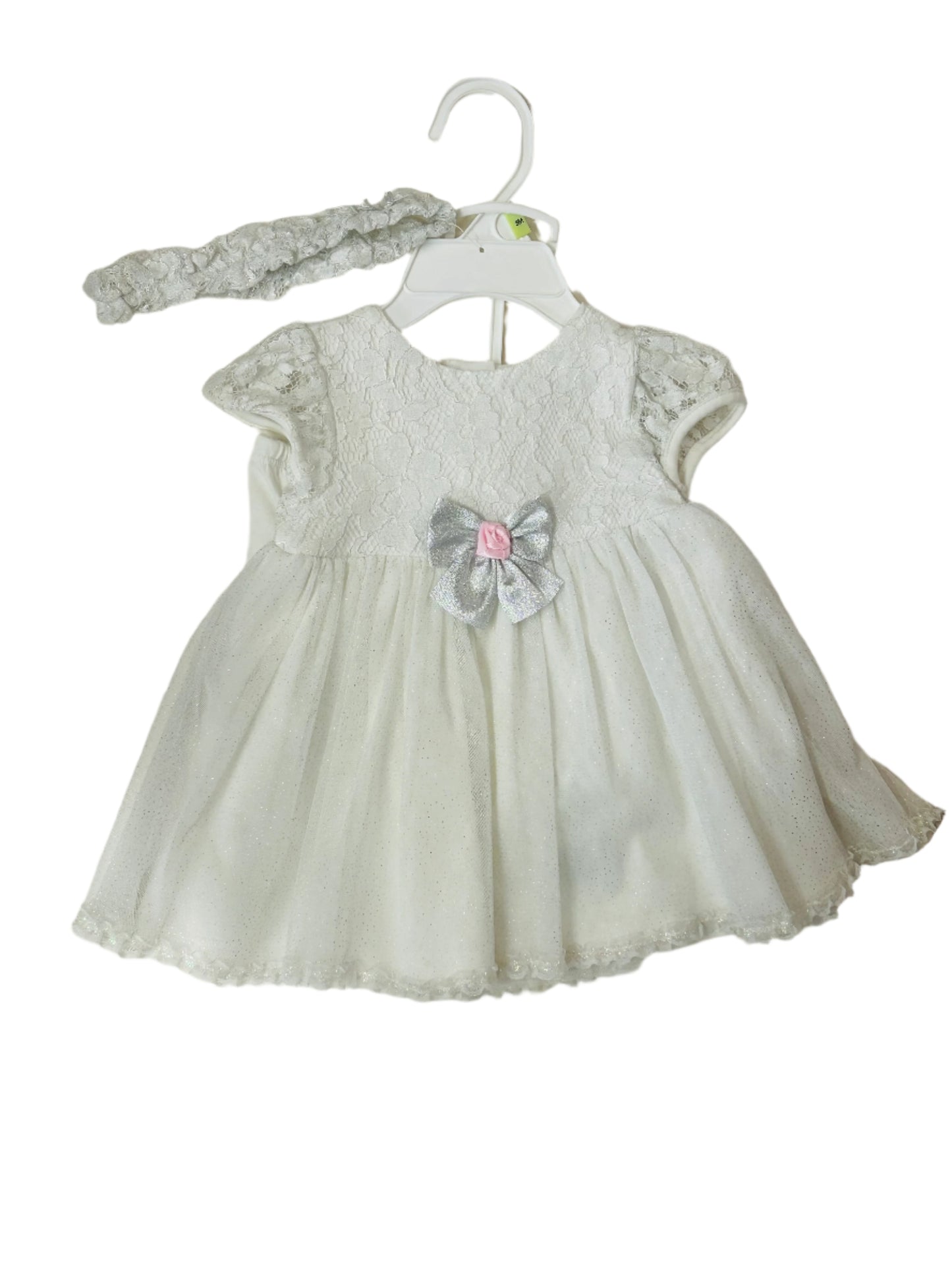 Little Me 2pc Bloomer set Shimmer Lace Dress w/Headband