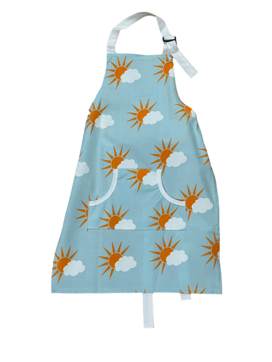 Kickee Pants Print Apron in Spring Sky Partial Sun